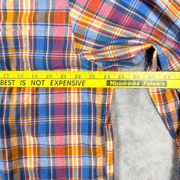 Brooks Brothers Men’s L Blue Orange Plaid Button Down Long Sleeve Shirt - Picture 5 of 11